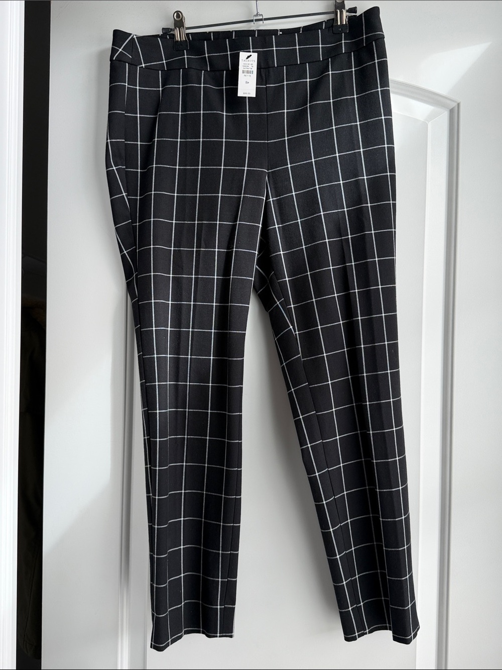 Talbots Black Grid Pattern Cropped Pants